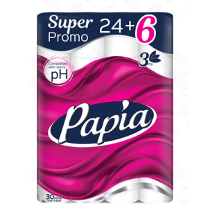 Тоалетна хартия PAPIA 3пл. 30бр.